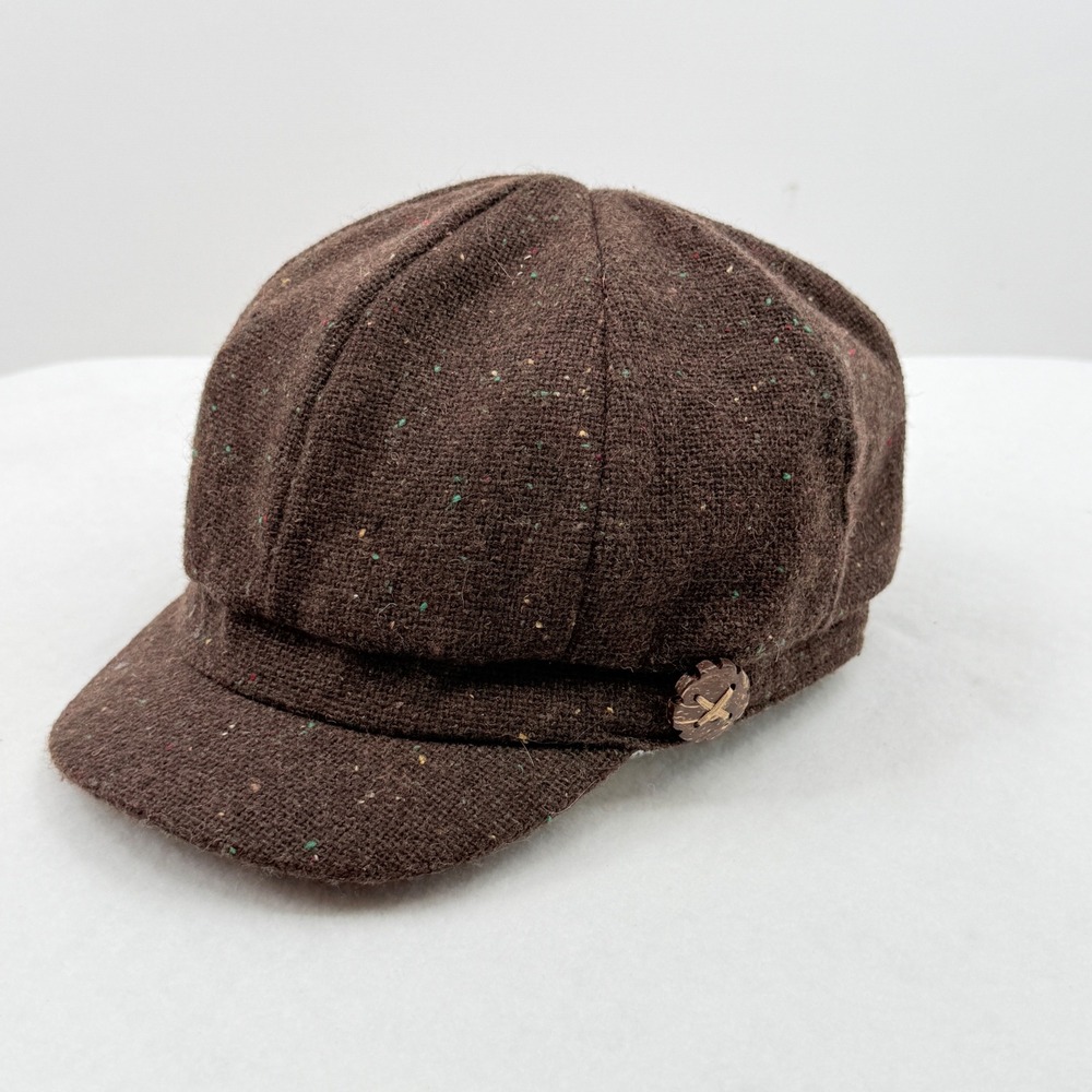 Pistil Newsboy Cap Women OS Brown Wool Blend Flecked Cabbie Cottagecore Hat